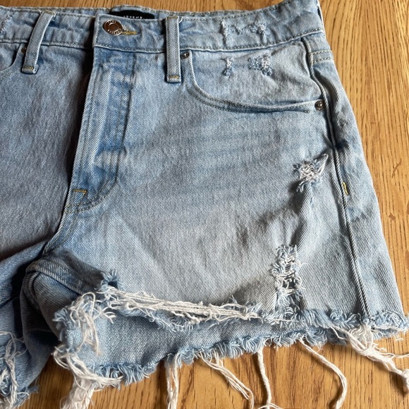 Free Assembly Light Blue Distressed Jean Shorts - Picture 3 of 6